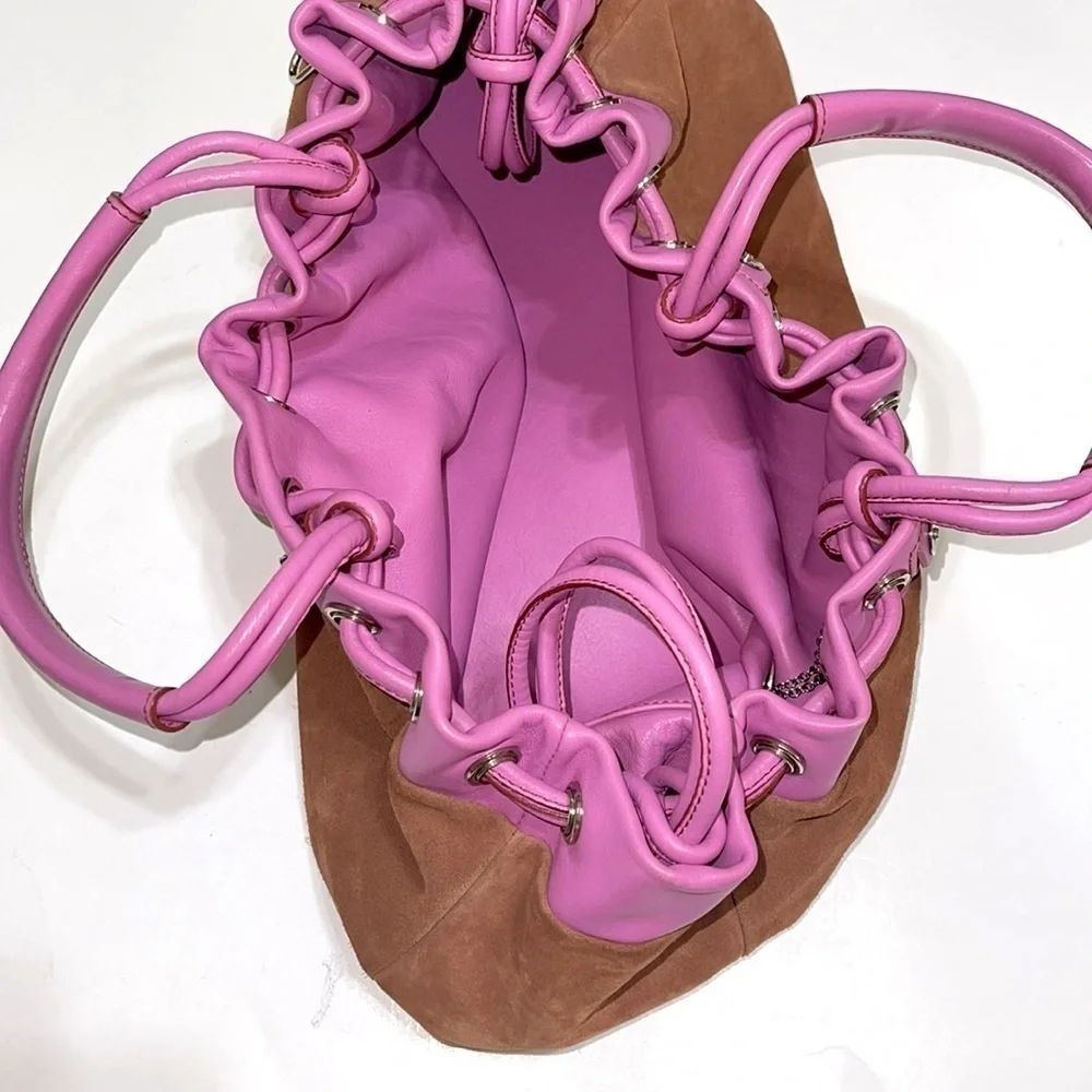 Tanner Krolle Pink Leather Tote Bag